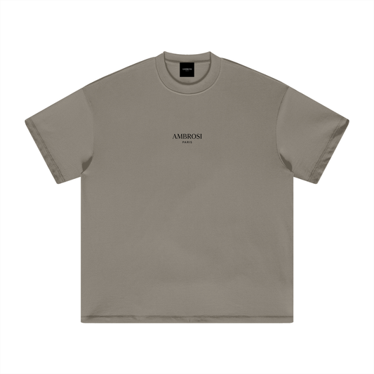 Ambrosi Paris - T-Shirt Oversize Signature Camel Gris